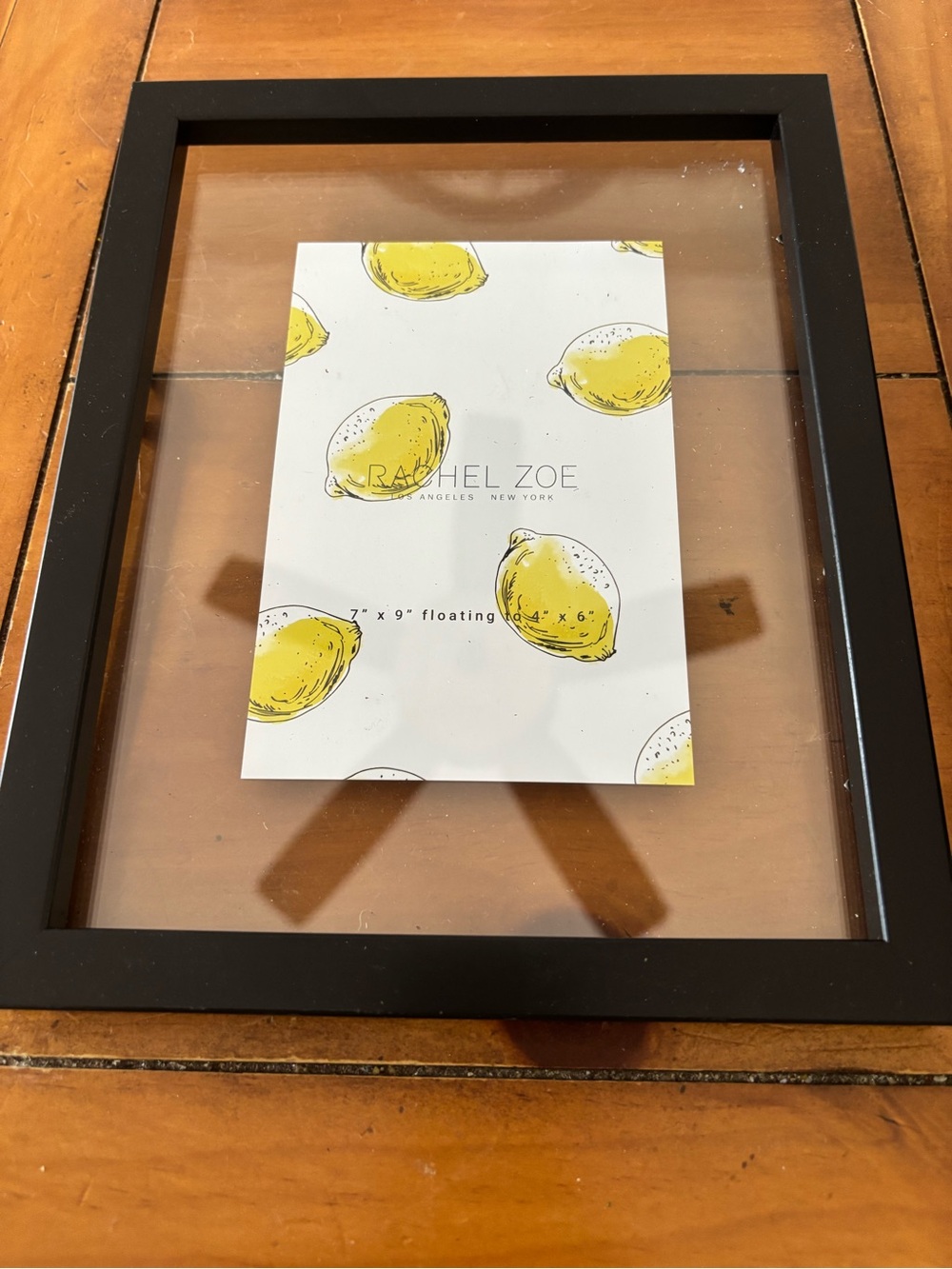 Rachel Zoe Black Frame 7 X 9 floating to 4 X 6”